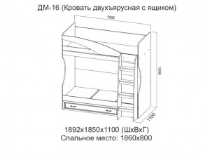 ДМ-16 Кровать двухъярусная с ящиком в Покачах - pokachi.магазин96.com | фото