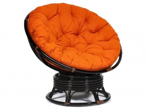 Кресло-качалка Papasan w 23/01 B с подушкой Antique brown, ткань Оранжевый в Покачах - pokachi.магазин96.com | фото