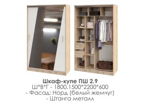 шкаф-купе ПШ-2.9 1500 Норд Белый жемчуг 1500 в Покачах - pokachi.магазин96.com | фото